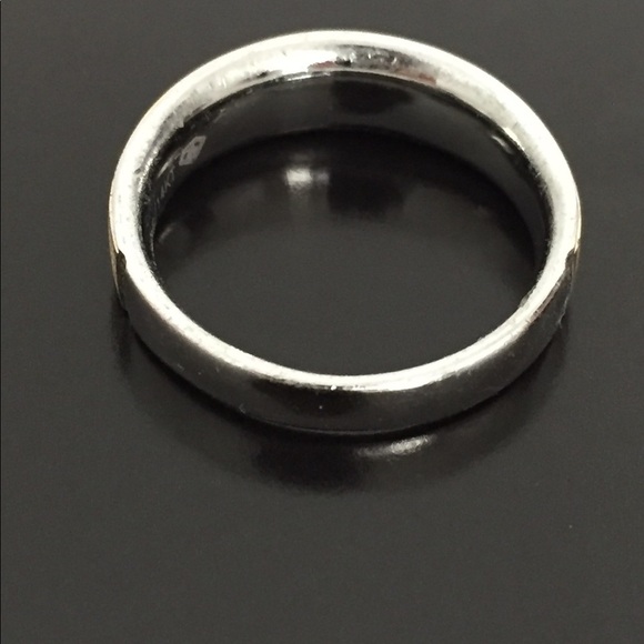 Men’s Diamond Cut SS  & 14k Etched Bang Ring - Picture 2 of 6